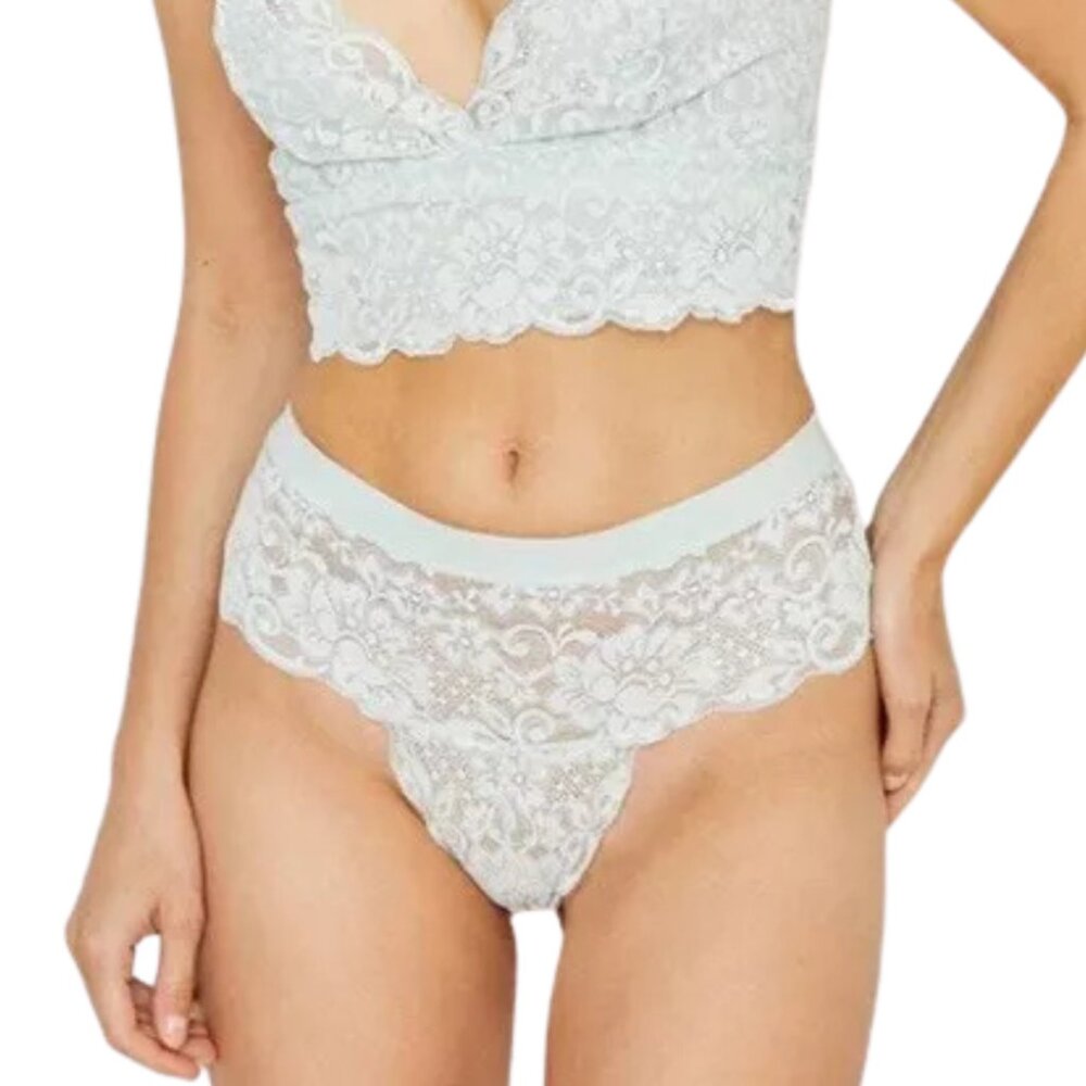 We Are HAH | Free People NWT Lace Spin Me Panty XS Blanc White